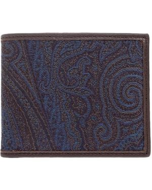 Etro Essential Jacquard Wallet - Blue