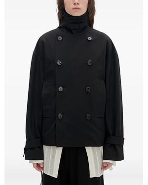 Ann Demeulemeester Leni Double-Breasted Trench Jacket - Black