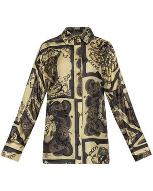 Ganni Printed Silk Shirt - イエロー