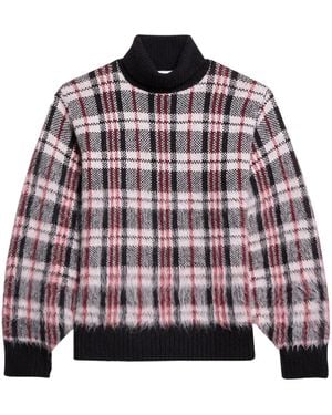 Helmut Lang Plaid-Check Jumper - Red