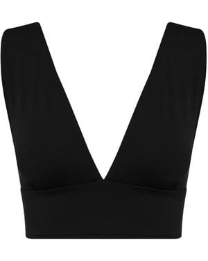 Bondi Born Vicki V-Neck Bikini Top - Black
