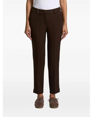 Peserico Bead-Embellished Cropped Pants - Brown