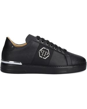 スニーカー PHILIPP PLEIN Men Sneakers FADS USC 0565 PLE025N0202 Black Lo-Top Leather Sneakers Phantom Kick$ | Philipp Plein