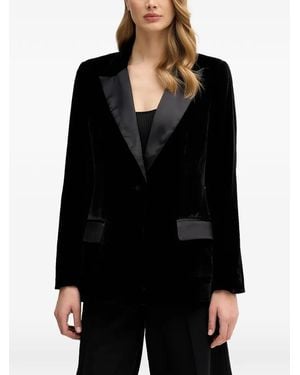 Pedro Del Hierro Madrid Blazer Met Fluwelen Kraag - Zwart