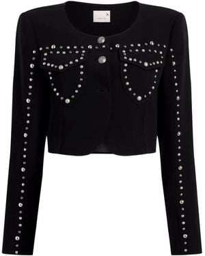 Cinq À Sept Olga Studded Cropped Jacket - Black