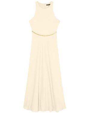 ARMANI EXCHANGE Chain-Link Detail Sleeveless Midi Dress - White