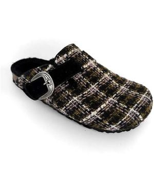 Faliero Sarti Chaussons À Carreaux - Black
