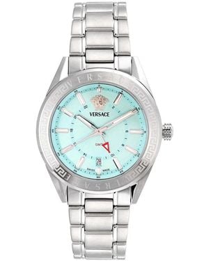 Versace Orologio Con Lunetta Greca 42Mm - Blu