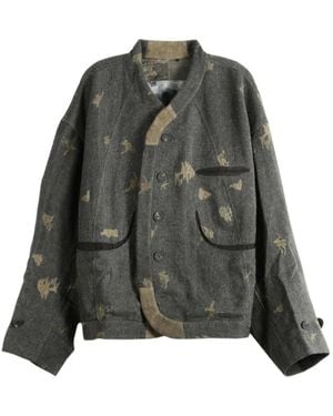 Ziggy Chen Patterned Button-Up Jacket - Grey