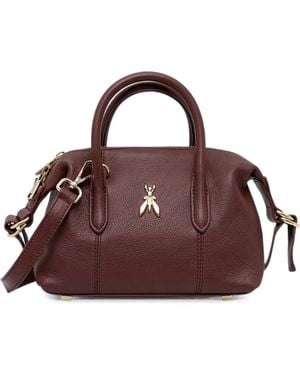 Patrizia Pepe Mini New Business Logo-Plaque Tote Bag - Brown