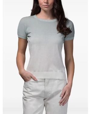 Moorer Briseida-O-Suc Two-Tone Short-Sleeve Top - Grey