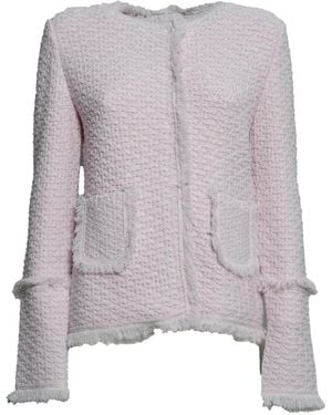 Charlott Fringed Bouclé Jacket - Purple