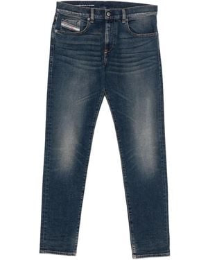 DIESEL Faded-Effect Cotton Jeans - Blue