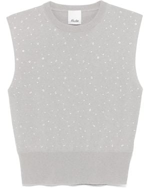 Allude ビジュートリム タンクトップ - グレー