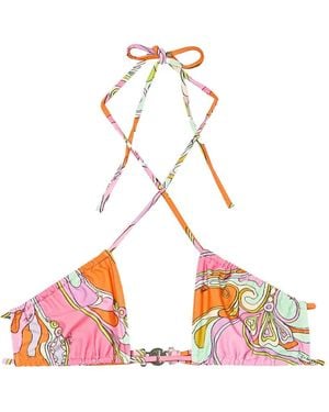 PUCCI Orchidee Print Bikini Top - White