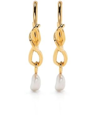 Missoma Pearl Drop Earrings - Metallic