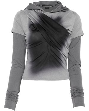 ANDERSSON BELL Geraffter Jersey-Hoodie - Grau