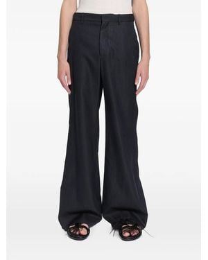 Ann Demeulemeester Darius Pinstripe Cotton Trousers - Black