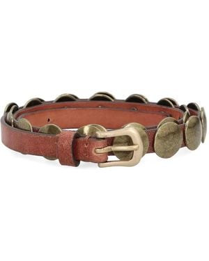Golden Goose Trinidad Stud-Embellished Leather Belt - Brown