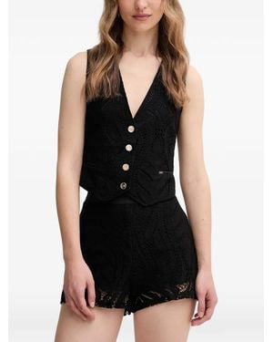 GAUDI Buttoned V-Neck Vest - Black