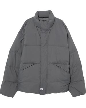 Neighborhood Quilted-Design Jacket - Gray