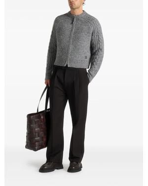 Manière De Voir Cable-Knit Zip Cardigan - Grey