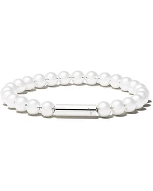 Le Gramme Pulsera Le 47 con cuentas - Blanco