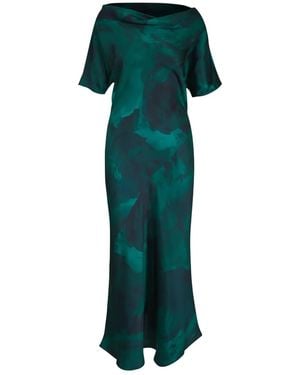 Kiton Abstract-Print Midi Dress - Green