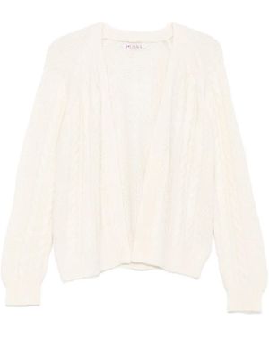 Liska Cardigan Mit Zopfmuster - Weiß