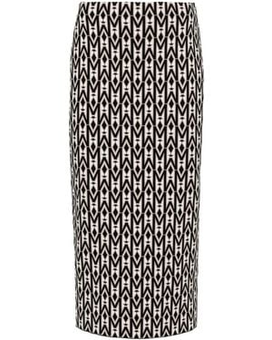 Mackage Geometric-Pattern Knitted Skirt - Black