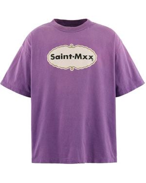 SAINT Mxxxxxx Logo-Print T-Shirt - Purple