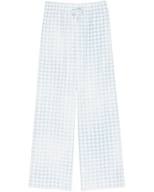 Ermanno Scervino Gingham-Pattern Drawstring Trousers - White