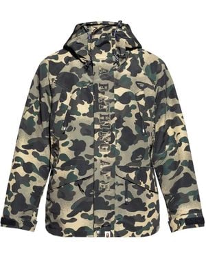 A Bathing Ape Kapuzenjacke mit Camouflage-Print - Grün
