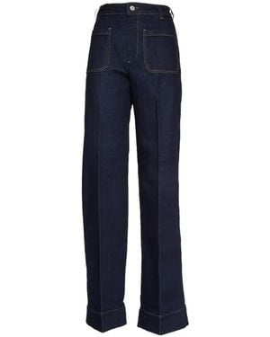 Victoria Beckham Jean Alina À Poches Plaquées - Blue