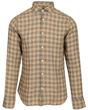 Al Duca d'Aosta Gingham-Check Shirt - Natural