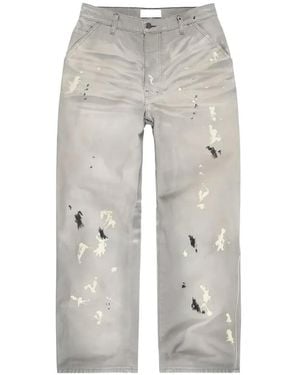 ALEXANDER DIGENOVA Underground Paint-Splatter Straight-Leg Jeans - Grey