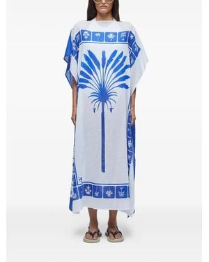 Osklen Nadador Azulejo Maxikleid Mit Print - Blau