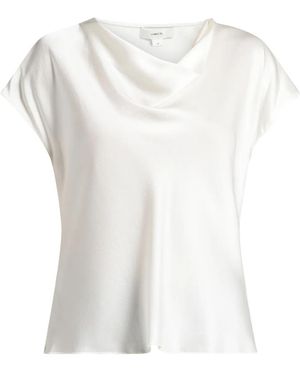 Vince Blusa Con Scollo Drappeggiato - Bianco