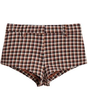 Essentiel Antwerp Checked Wool-Blend Shorts - Brown
