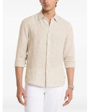 Michael Kors Camisa A Rayas De Lino - Blanco