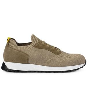 Doucal's Paneled Knitted Sneakers - Brown