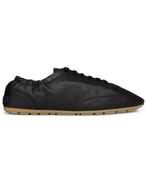 Saint Laurent Lewis Elasticised-Heel Leather Trainers - Black