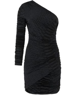 Roberto Cavalli One-Shoulder Ruched Mini Dress - Black
