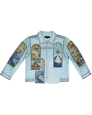 Who Decides War Eternity Leather Jacket - Blue