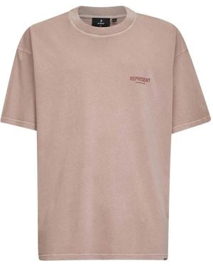 Represent Logo-Print Cotton T-Shirt - Pink
