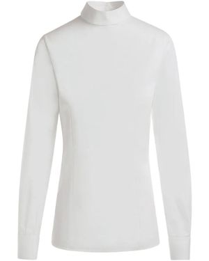 Bally High-Neck Button-Fasteningblouse - White
