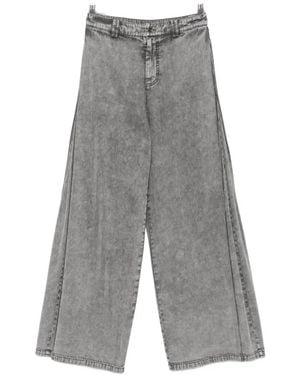 Patrizia Pepe Washed Pleated Trousers - Grey
