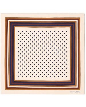 Nili Lotan Polka-Dot Silk Scarf - White