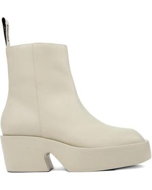 Camper Billie Leather Platform Boots - Natural