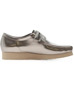 Clarks Wallabee Day Patent Leather Shoes - Metallic